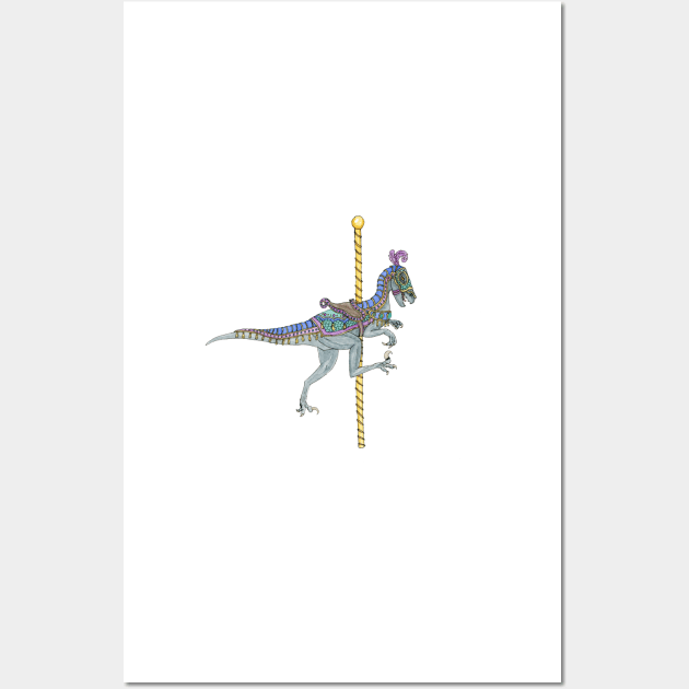 Carousel Dinosaur Raptor Wall Art by paintedpansy